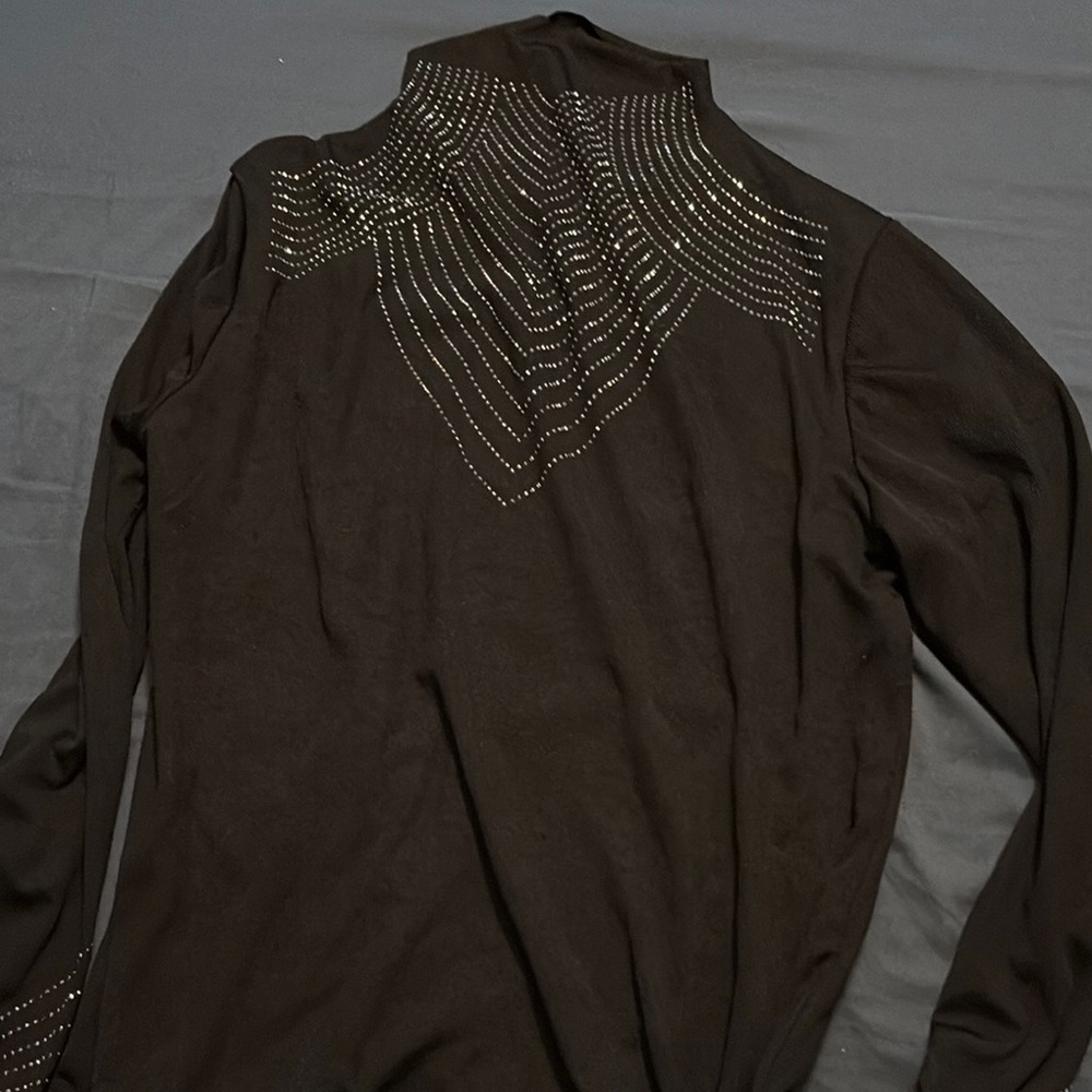 Elegant Black Studded Women's Top